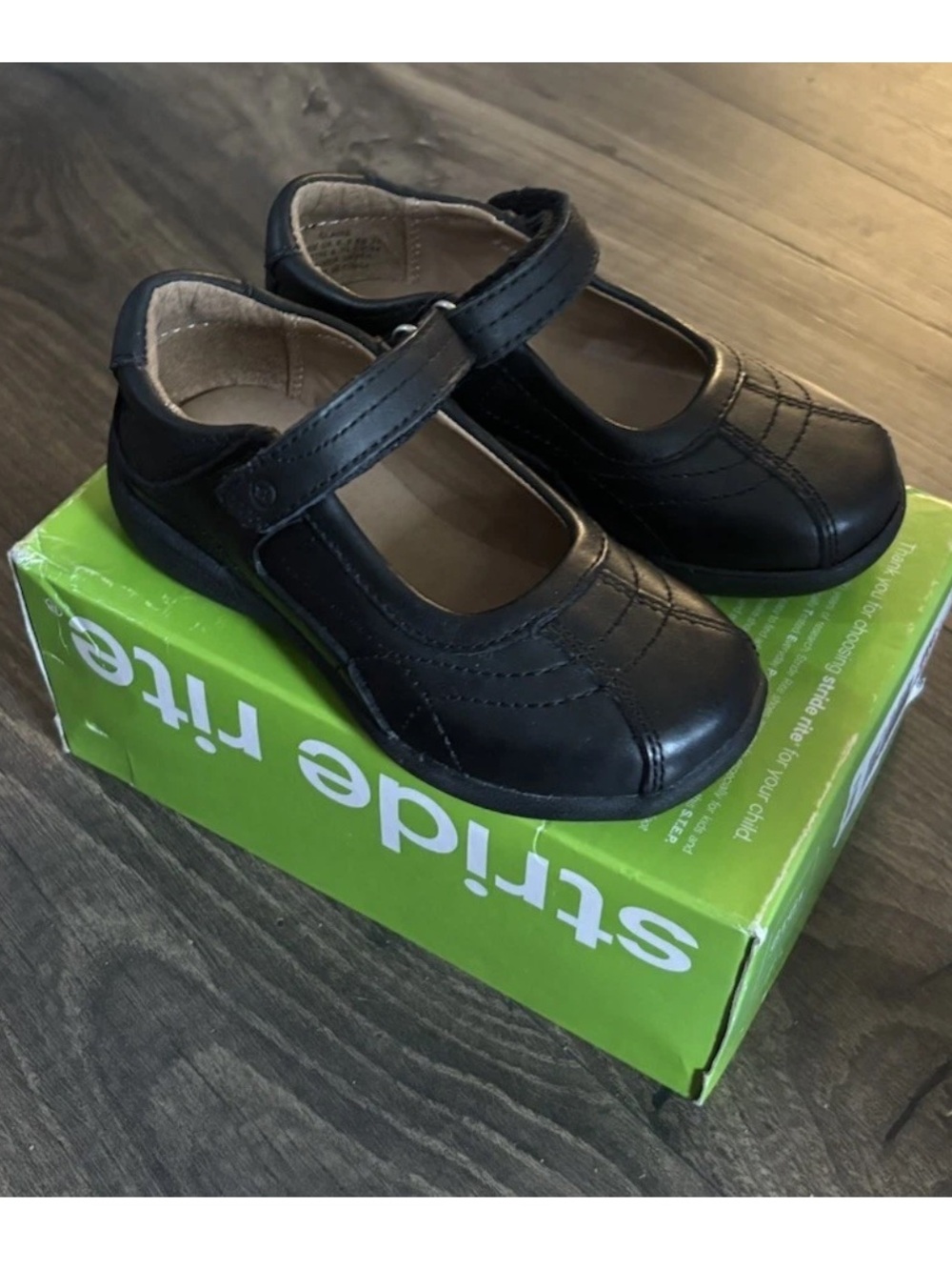 Stride Rite Claire Girls Black Mary Jane Hook-and-Loop Dress Shoes New Size 9